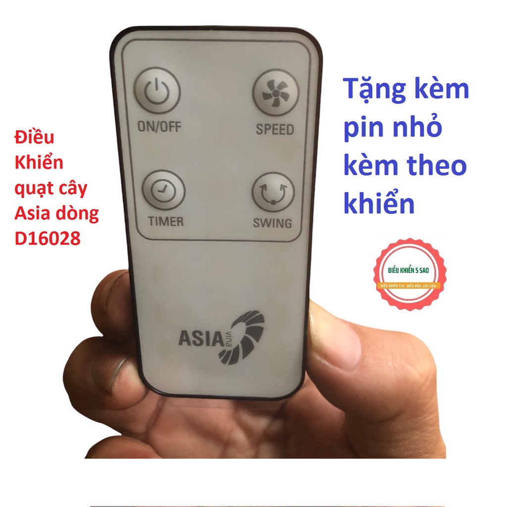 Điều khiển quạt cây Asia dòng D16028 trắng nhỏ chính hãng chất lượng cao - tặng kèm pin - Remote quạt ASIA