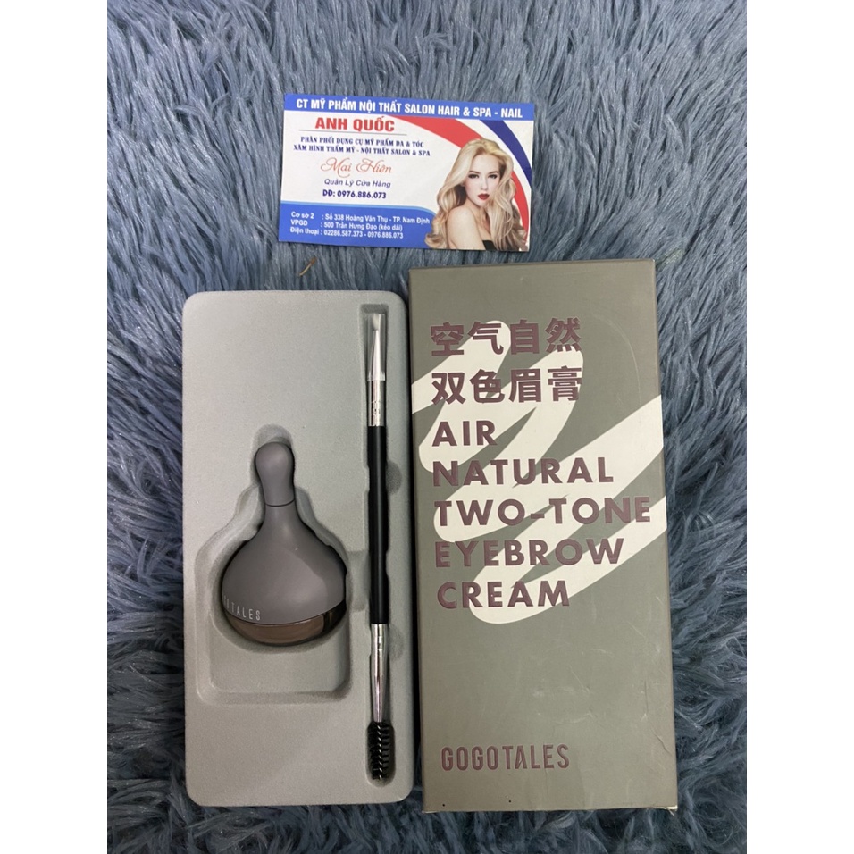 KEM TẢN MÀY GOGO TALES  AIR NATURAL TWO-TONE EYEBROW CREAM 8,4G  MÀU 302 | BigBuy360 - bigbuy360.vn