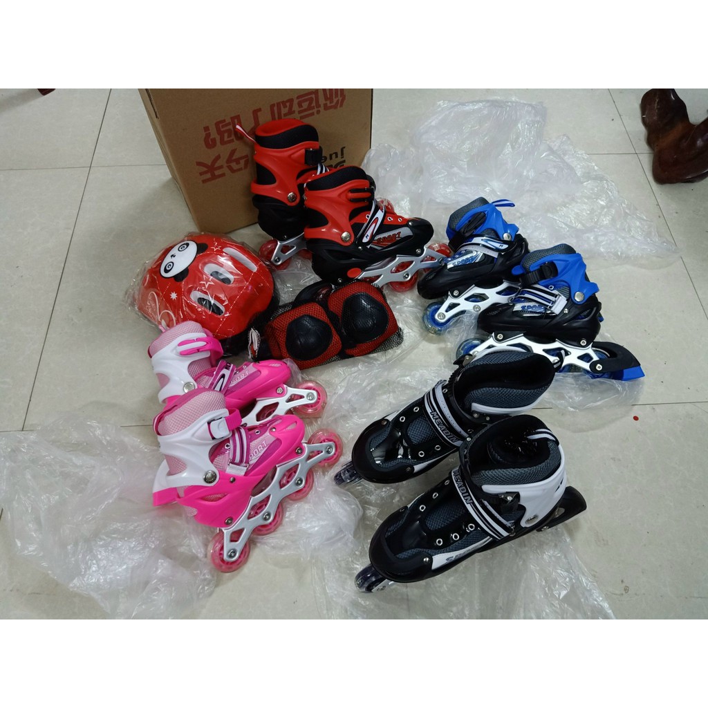 Giày trượt Patin trẻ em, người lớn Sports đủ size-Giày trượt patin thể thao + Bộ bảo hộ