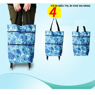 Túi đựng đồ khi đi chợ đi siêu thị có bánh xe để kéo cực tiện lợi (TBX04)