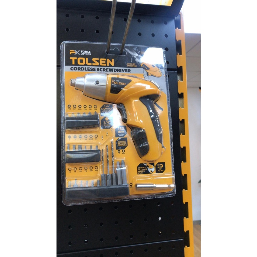 BỘ MÁY VẶN ỐC VÍT KHÔNG DÂY DÙNG PIN 1.300MAH TOLSEN 79010 - HÀNG CHÍNH HÃNG