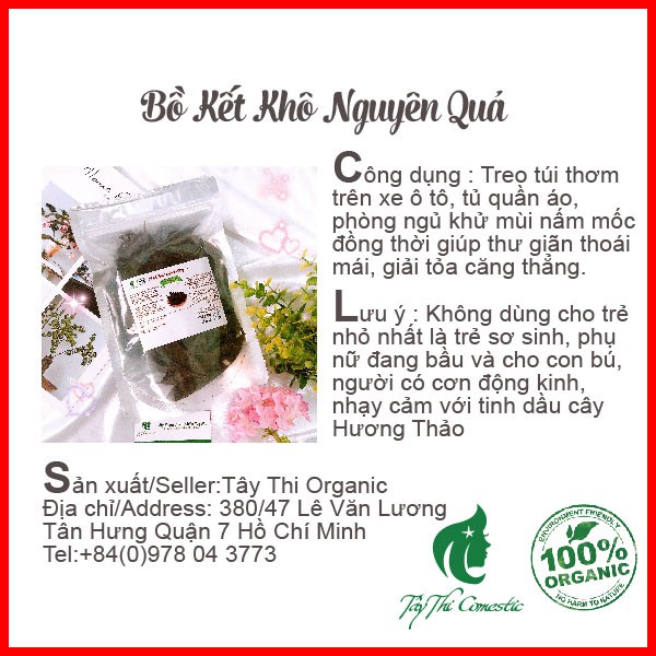 Bồ Kết Khô Nguyên Trái Túi 100 Gram Tây Thi