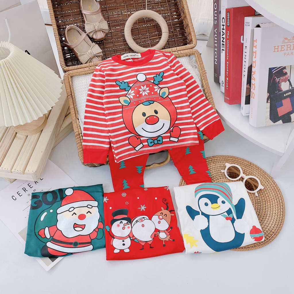 Đồ Giáng Sinh Cho Bé Trai, Bé Gái  Bộ NOEL Minky Mom Chính Hãng Cho Bé Trai Bé Gái  Chất Vải Co Giản Thấm Hút Mồ Hôi