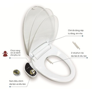Nắp bồn cầu thông minh LUVA BIDET LB203, Chính Hãng, Bảo Hành 3 Năm, Tem, Phiếu BH, Linh Kiện Nhập Khẩu 100% Hàn Quốc