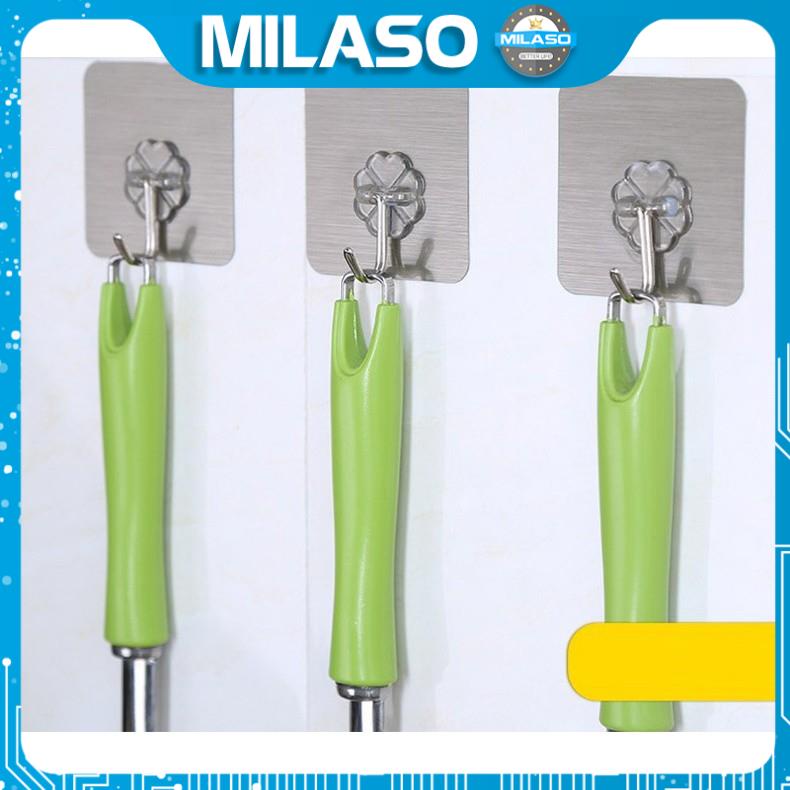 Móc dán tường MILASO 4 móc treo dán tường trong suốt dính tường siêu chắc HG-001170