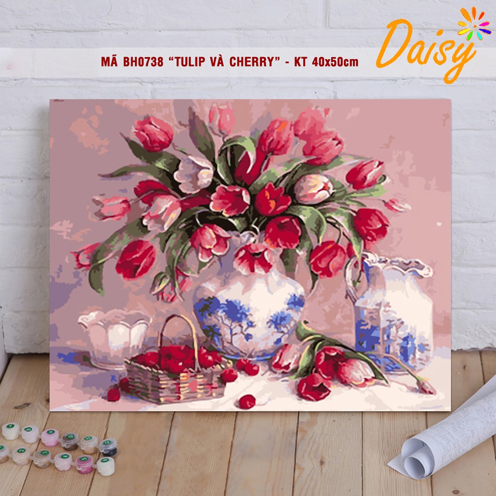 [Free Ship] Tranh Số Hóa Tự Tô Màu DAISY Chủ Đề Hoa Nhiều Mẫu Chuẩn Màu Hàng Có Sẵn | BigBuy360 - bigbuy360.vn