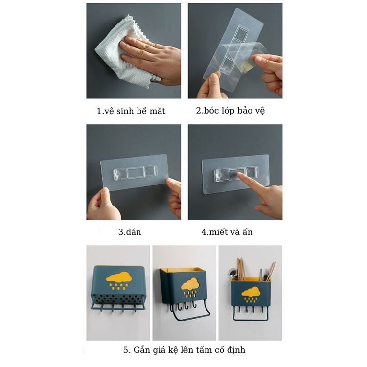 Giá kệ để bát đũa bàn chải đánh răng hình đám mây tiện lợi