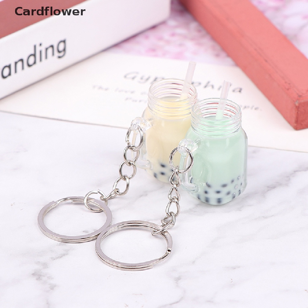 1 Móc Khóa Acrylic Hình Trà Sữa Trân Châu Thời Trang