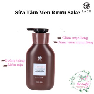 Sữa tắm trắng da men rượu sake laco