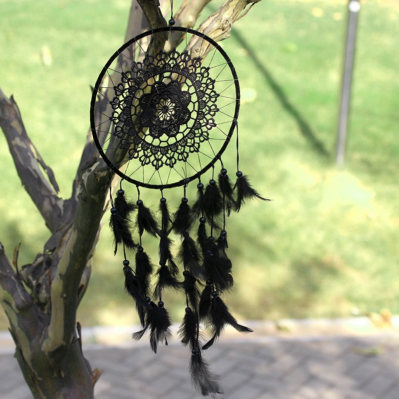 Dream Catcher treo tường trang trí màu đen ☆Mớiyetbloom