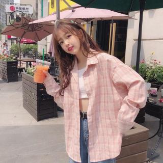 Áo Khoác Sơ Mi Dáng Dài Kẻ Sọc Caro Thời Trang Mùa Hè Cho Nữ