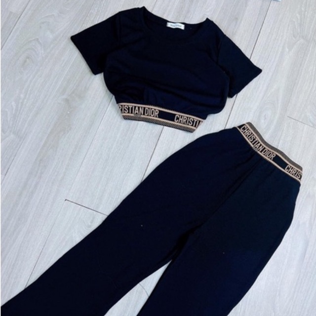 Set áo croptop quần ống loe  hàng cao cấp tuyển chọn, đường may kỹ càng tỉ mỉ