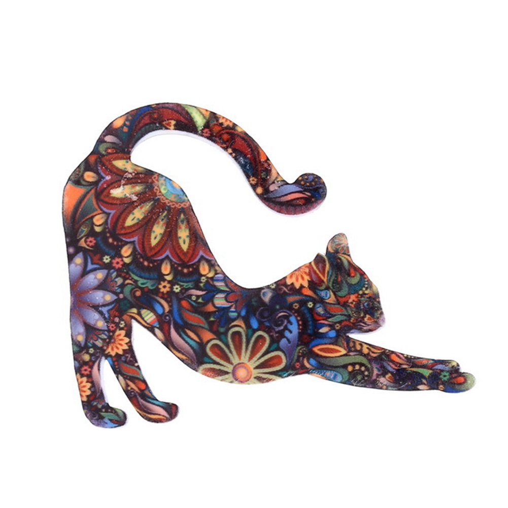 Ghim Cài Áo Hình Mèo Và Bông Hoa Xinh Xắn