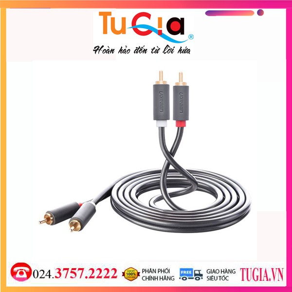 Dây cáp âm thanh 2 AV RCA OFC 4N gold 24K TPE đàn hồi Ugreen 10518- Hàng chính hãng