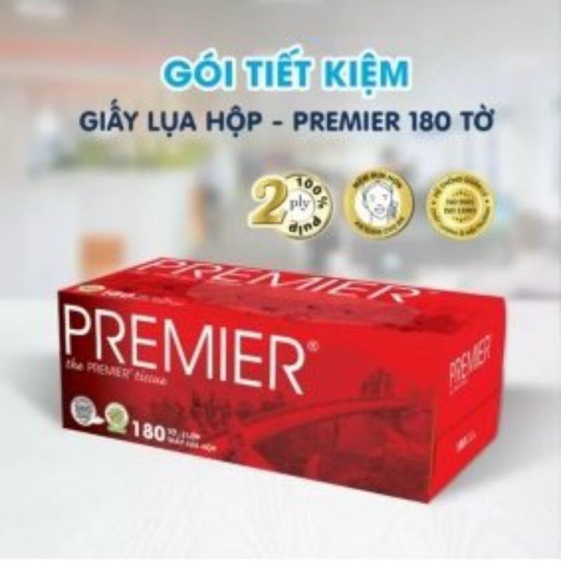 Hộp giấy rút lụa PREMIER 2 lớp 180 tờ