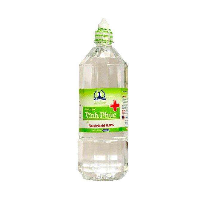 Nước muối sinh lý 500ml - 1 lít Vĩnh Phúc, NaCl nồng độ 0.9%, súc rửa khoang miệng, mũi, hạn chế lây nhiễm bệnh
