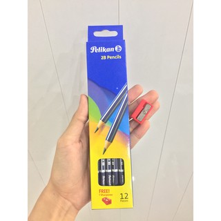 Hộp 12 bút chì gỗ Pelikan 2B - TẶNG KÈM CHUỐT CHÌ