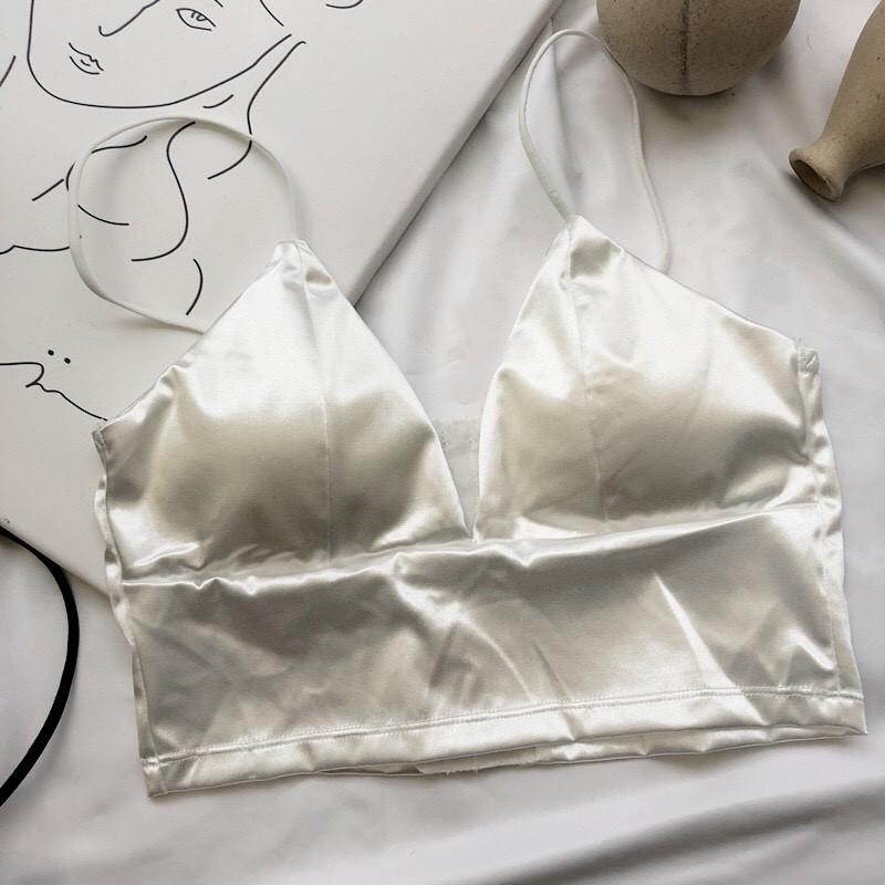 Áo bra satin trơn bóng ❤️ FREESHIP ❤️ Áo lót không gọng bralette hai dây trơn satin bóng bản to - Lolie House | BigBuy360 - bigbuy360.vn