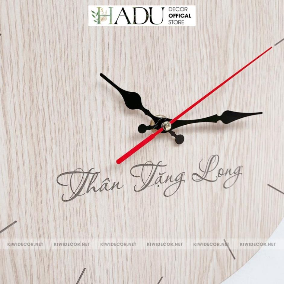 Đồng Hồ Treo Tường Gỗ Có Số Kèm Núm & Dây Treo Vintage, Decor Trang Trí Hiện Đại Tối Giản - HaduDecor