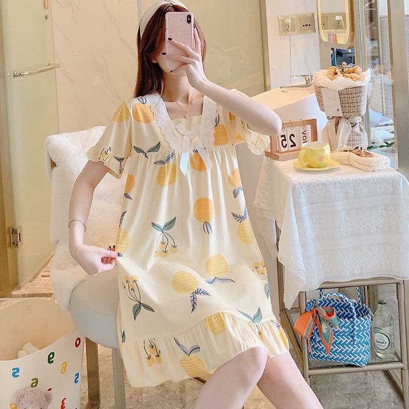 Đầm Ngủ Tay Ngắn Dáng Rộng Phong Cách Công Chúa Dễ Thương Thời Trang Mùa Hè Dành Cho Bạn Nữ 2022