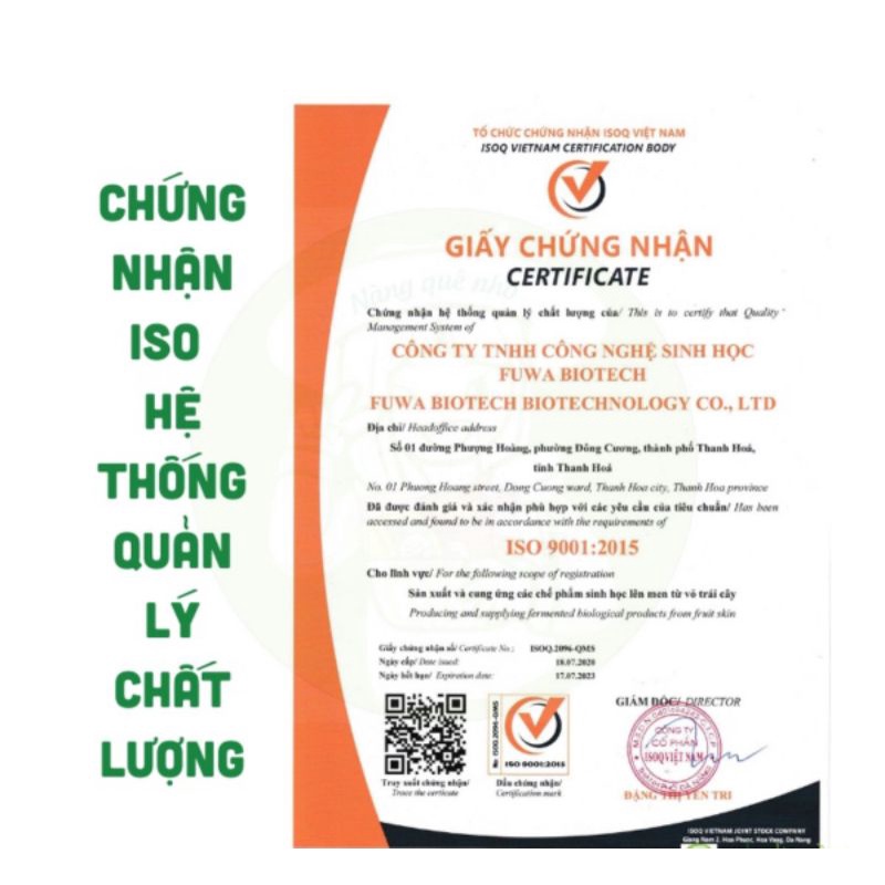 Nước Lau Sàn Hữu Cơ Fuwa3e 100ml  Enzyme Sinh Học Lên Men Từ Vỏ Trái Cây - An Toàn cho bé