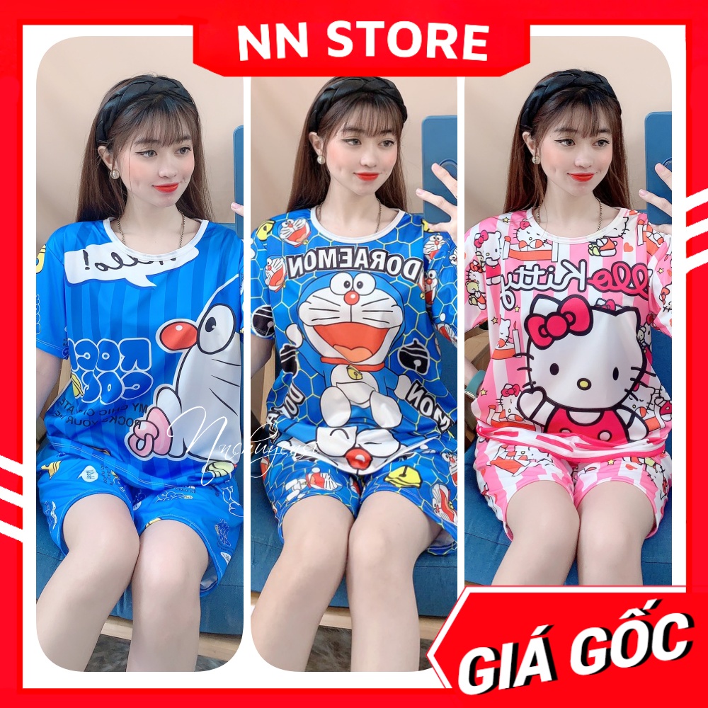 Đồ bộ thun cho bé mặc nhà vải mềm mịn mát size từ 7kg đến 70kg in hình gấu chuột khỉ hoạt hình dễ thương DBRBD FULL SIZE