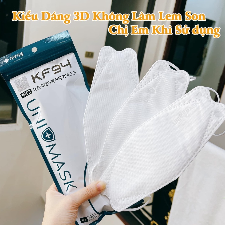 Khẩu Trang Y Tế 4 Lớp KF94 UNI MASK Kháng Khuẩn Ngăn Ngừa Vi Khuẩn Bụi Mịn Bảo Vệ Đường Hô Hấp