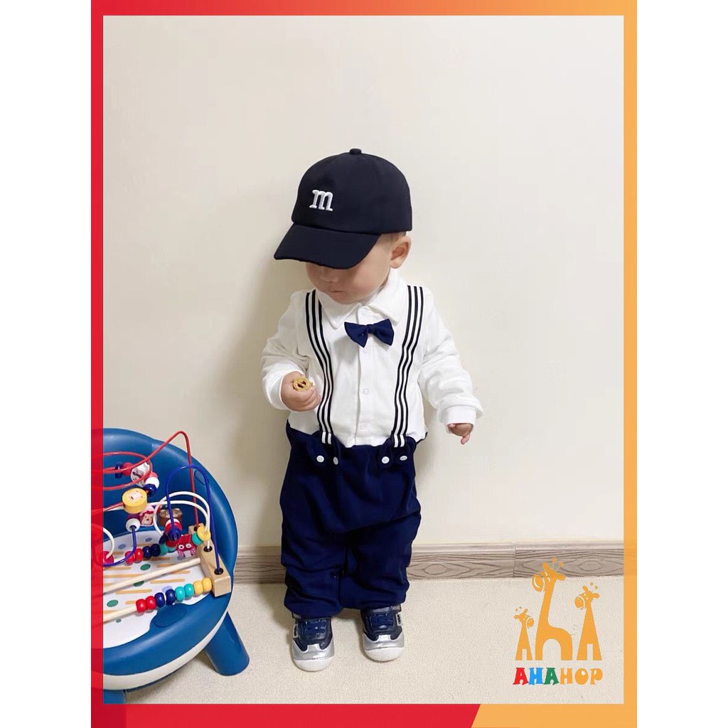 Mũ Cho Bé - Mũ lưỡi trai vải thêu chữ M phong cách Hàn Quốc siêu xinh cho bé từ 2-8 tuổi mẫu mới nhất