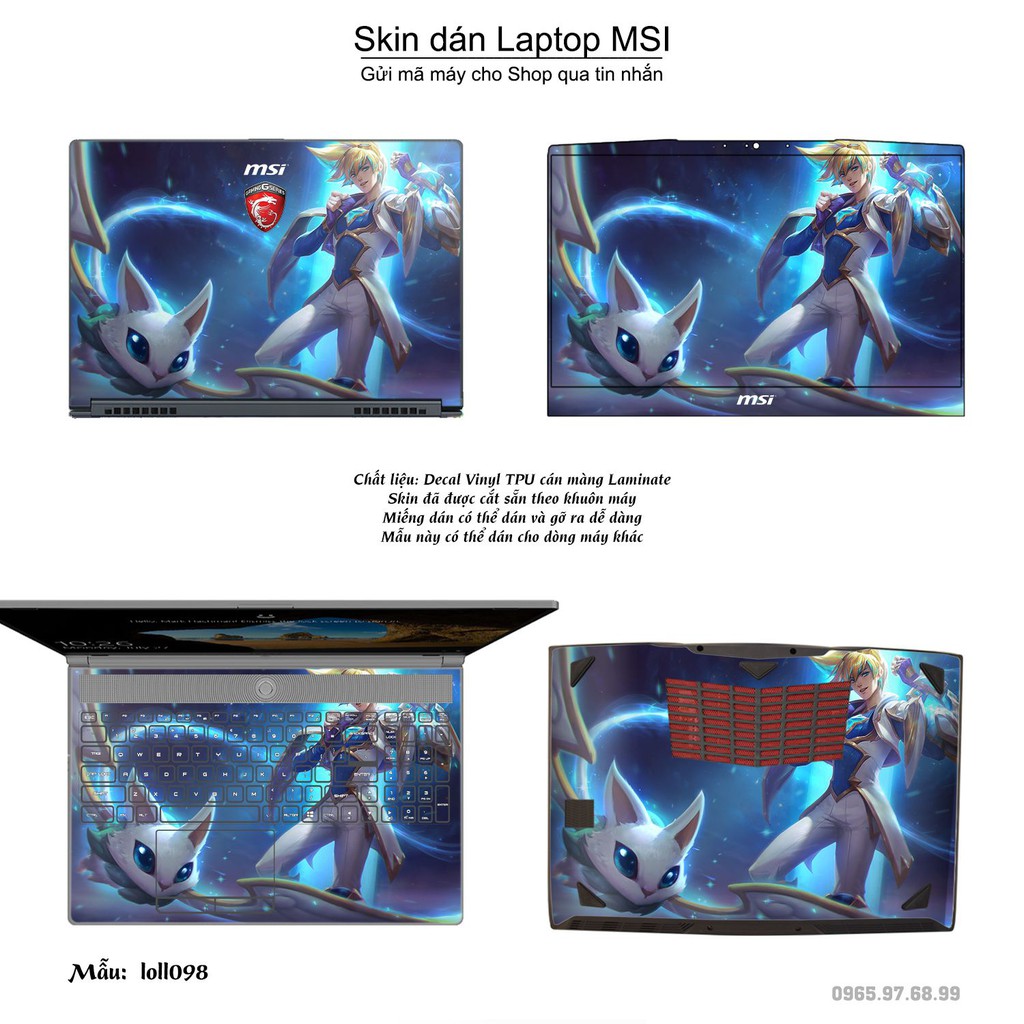 Skin dán Laptop MSI in hình Liên Minh Huyền Thoại nhiều mẫu 14 (inbox mã máy cho Shop)