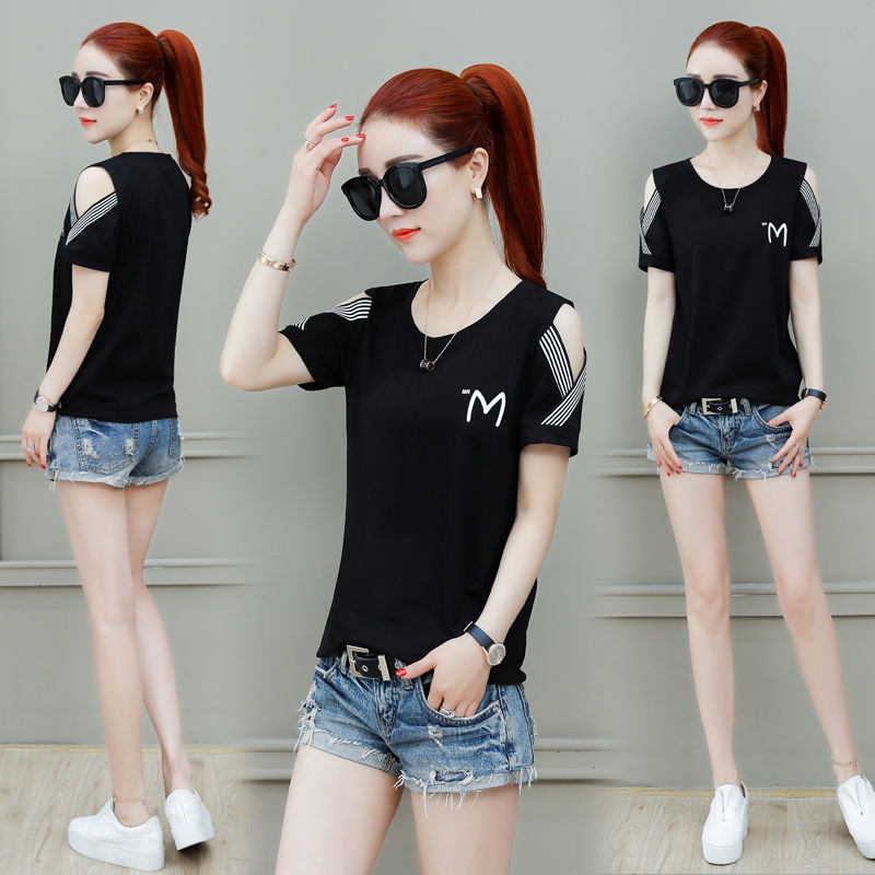 Áo Thun Nữ Ngắn Tay Phong Cách Phương Tây Thời Trang Mùa Hè