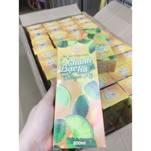 tẩy kì tế bào body chanh bạc hà x3 collagen đông anh 200ml