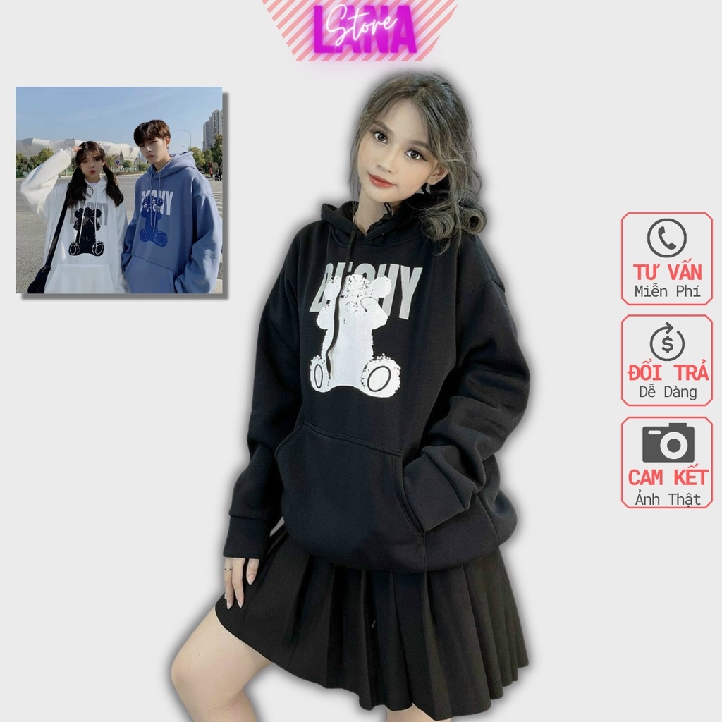 [Ảnh Thật]Áo khoác Hoodie Bechy Chất Nỉ Bông Form rộng Unisex Nam Nữ Couple