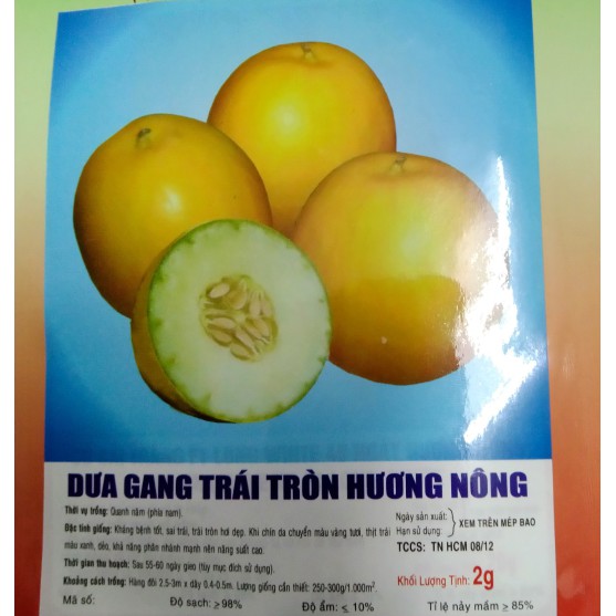 Hạt giống Dưa gang trái tròn - gói 2gram