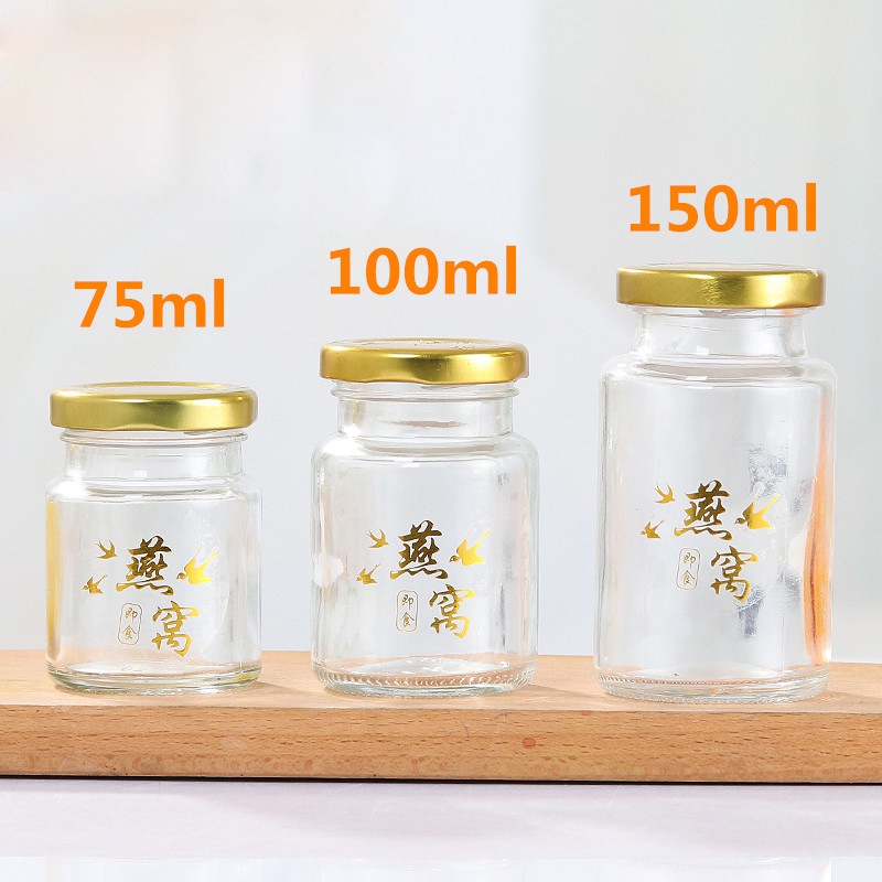 Bộ 10 Hũ Yến Thủy Tinh Nắp Thiếc 150ML Đựng Yến Các Loại Bột Sữa Mật Ong