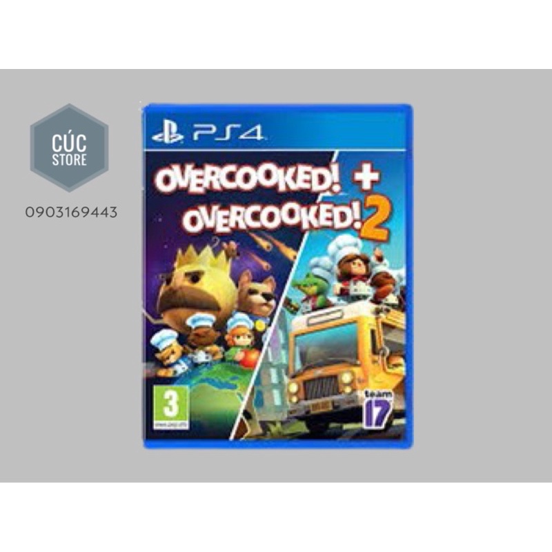 Đĩa chơi game PS4: Overcooked 1+2