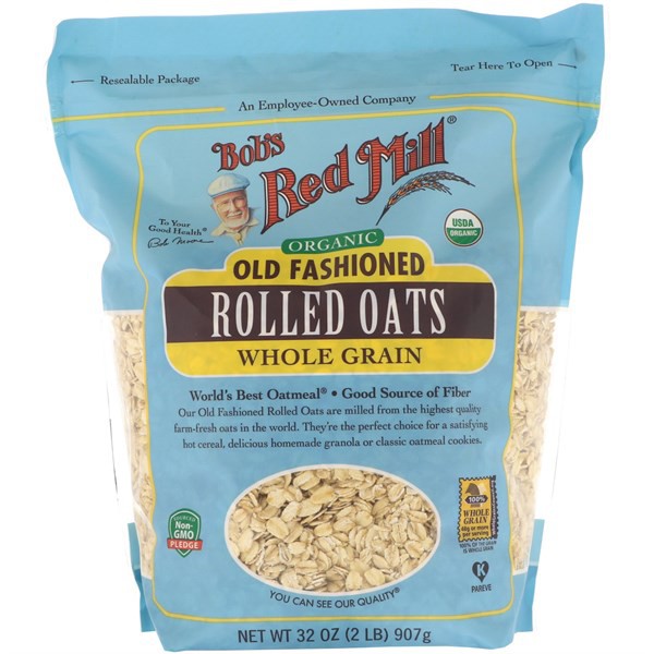 Yến Mạch Ăn Liền Organic Tự Nhiên Bob's Red Mill Rolled Oats Whole Grain Mỹ