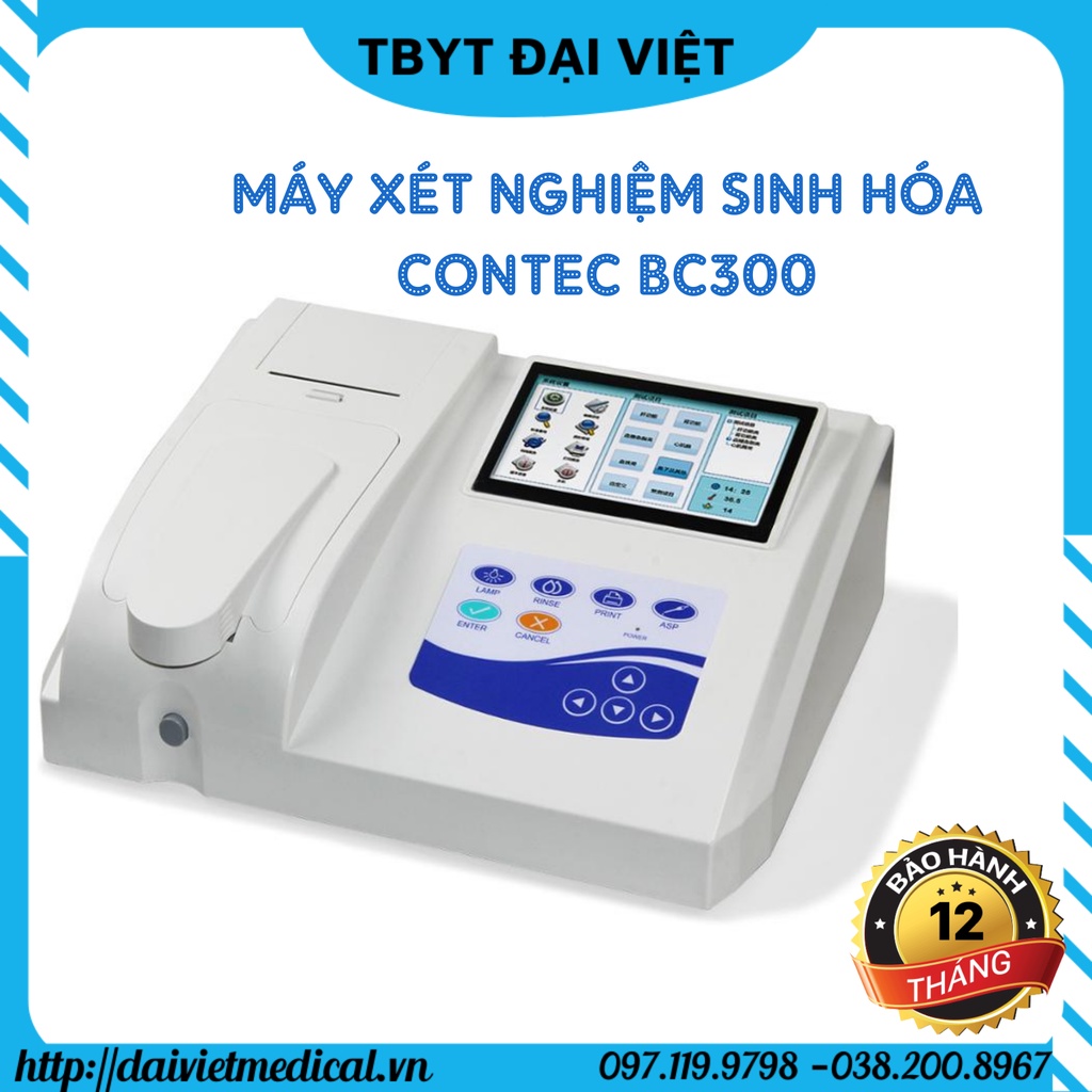 Máy xét nghiệm sinh hoá bán tự động CONTEC BC300 bảo hành chính hãng 12 tháng
