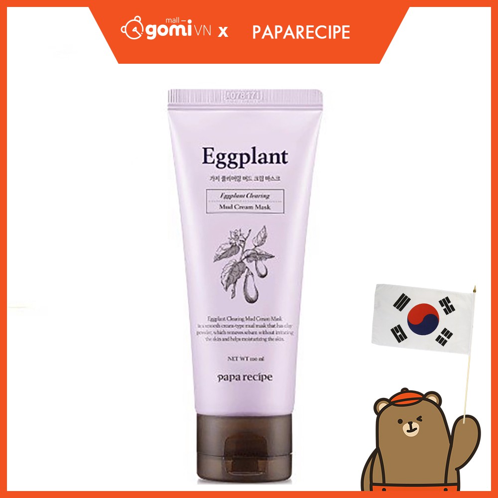 Mặt Nạ Bùn Chiết Xuất Cà Tím PAPARECIPE Eggplant Clearing Mud Cream Mask GomiMall