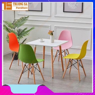 Ghế nhựa chân gỗ Eames Đủ màu