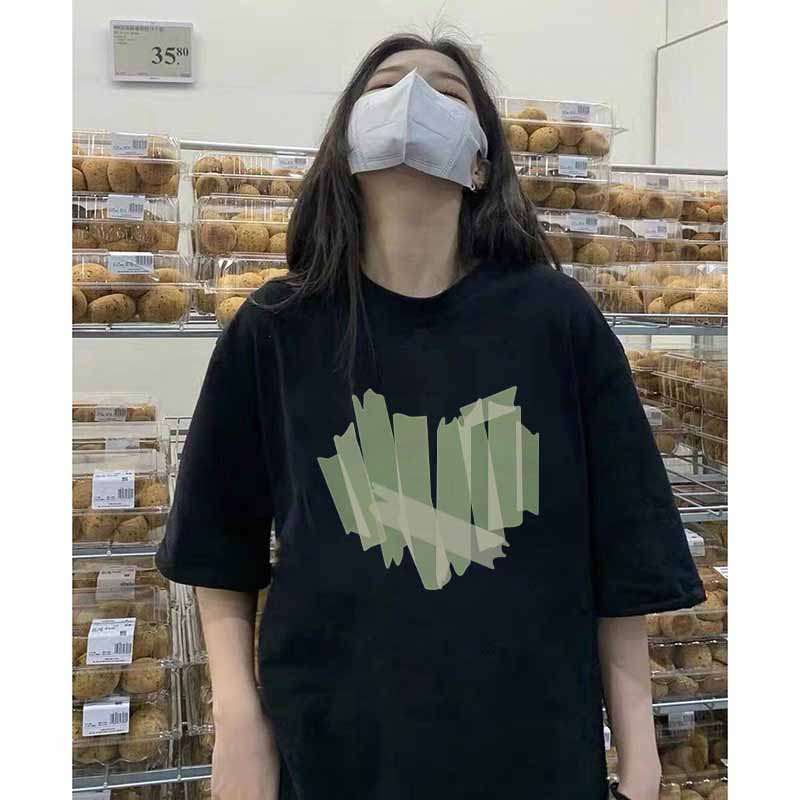 NRVP Áo thun tay ngắn cổ tròn bằng vải cotton 100% thời trang mùa hè dành cho nữ phong cách Hàn Quốc