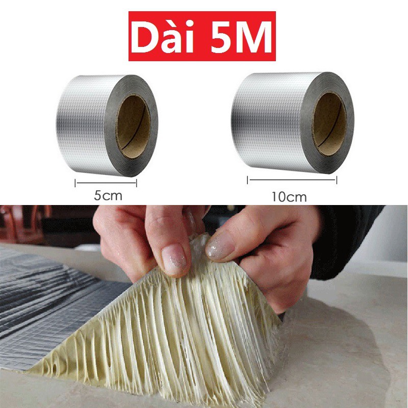 Rộng 5CM/10CMx5Mét Băng Keo Siêu Dính Đa Năng, Keo dán chống thấm,chống nhiệt cho tường