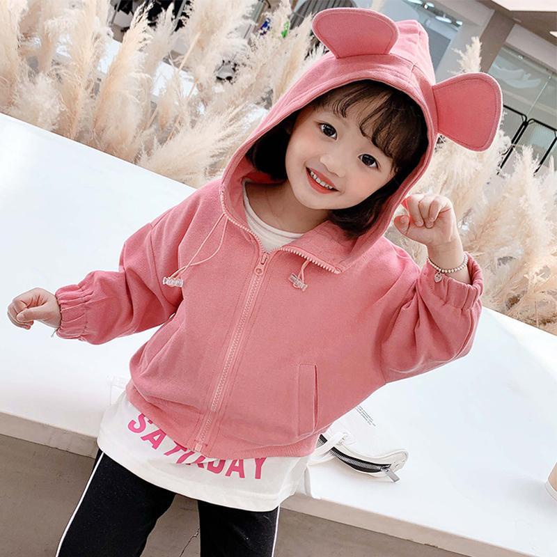 Áo khoác cardigan dài tay có mũ trùm đầu phong cách phương Tây dễ thương