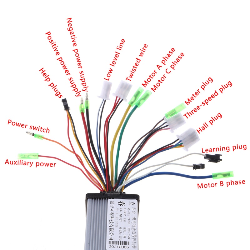 Bộ Điều Khiển Tốc Độ Động Cơ Không Chổi Than DC 24/36V 250W Cho Xe Điện/Xe Đạp Điện