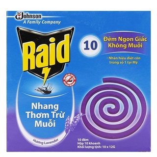 Nhang trừ muỗi raid ít khói hương lavender
