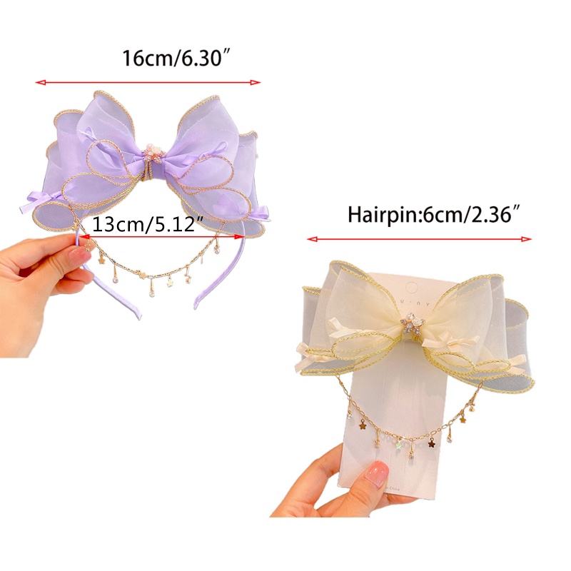 Kẹp Tóc Nơ To Bằng Vải Organza Cho Các Bữa Tiệc Hóa Trang Hàng Ngày