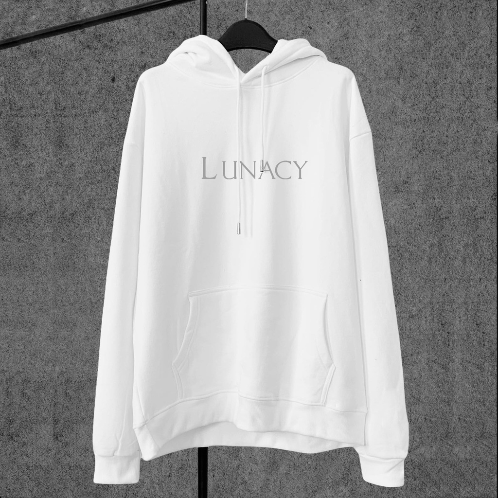 Áo Khoác Hoodie Nỉ Có Mũ Form Rộng LUNACY In Phản Quang Unisex Nam Nữ Ulzzang