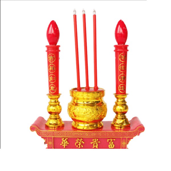 Lư điện NGUYÊN BỘ -nến đèn- đế 32 cm(nhà hàng,siêu thị,chung cư hạn chế thắp nhang)