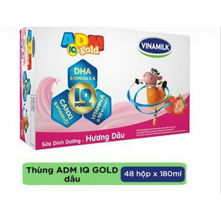 THÙNG 48 HỘP SỮA DINH DƯỠNG ADM GOLD VỊ DÂU 180ml