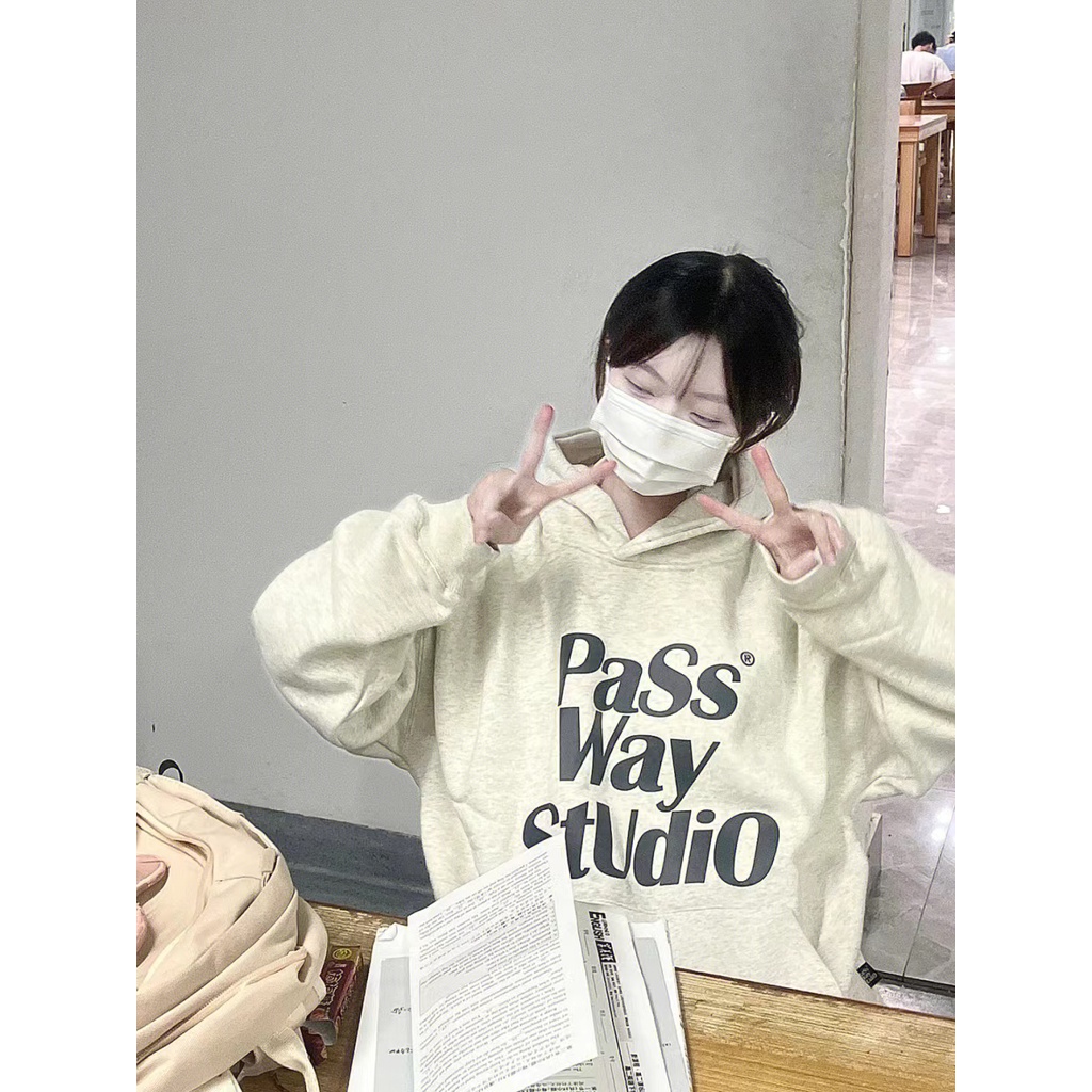 NRVP Áo Hoodie Tay Dài Oversize In Họa Tiết Phong Cách Hàn Quốc Kiểu Mới Cho Nam / Nữ