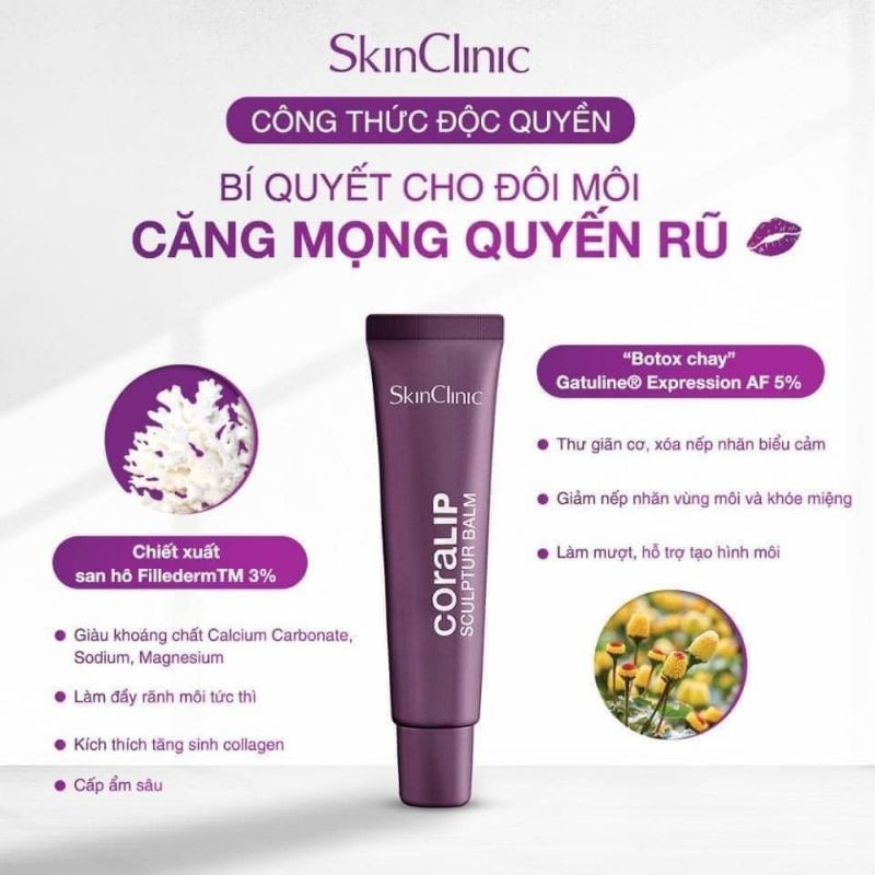 Dưỡng môi SkinClinic Coralip Sculptur Balm 15ml dưỡng môi căng mọng